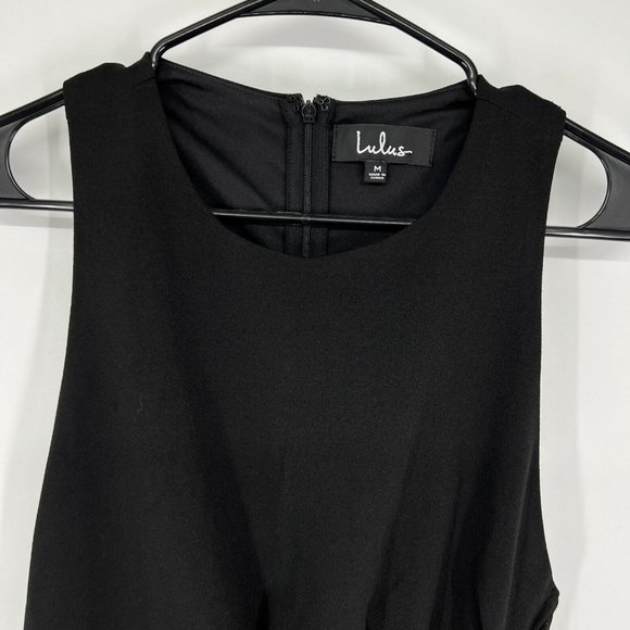 Lulus Dress Black Racerback Pleated Sleeveless Cocktail NWT - Picture 4 of 12